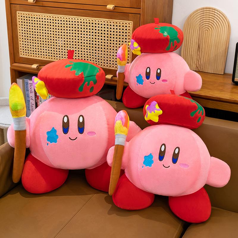 Grande taille Nouveau Kirby Peluche L'Artiste Mignonne Poupée en Peluche Dessin Animé Récompense Oreiller Grand Câlin Cadeau pour Enfants Anniversaire Décoration de Chambre