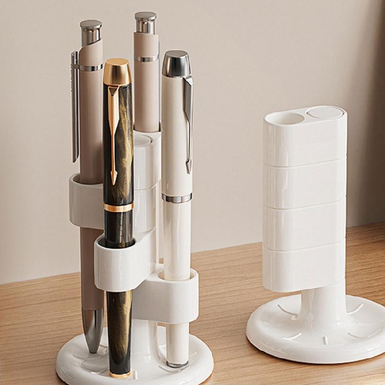 High Capacity Rotating Pen Stand 4 Compartments   ABS Construction Office Supply