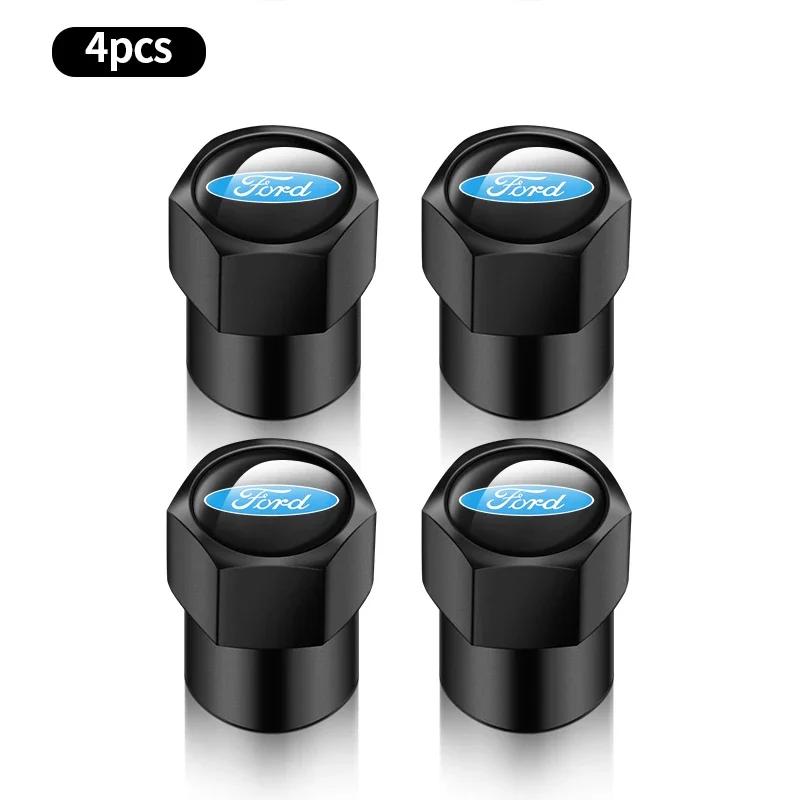 Car Sticker Ford 4pcs Car Wheel Air Valve Stem Cover Caps For Ford Focus Fiesta Ranger Mondeo Escort Falcon Flex S-MAX Kuga Must