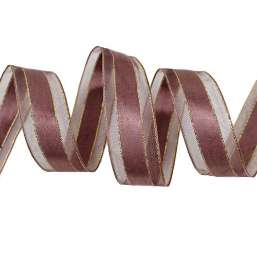 (25yards/roll) 25mm gold edge satin ribbon high quality gift packaging ribbon wedding gold ribbons