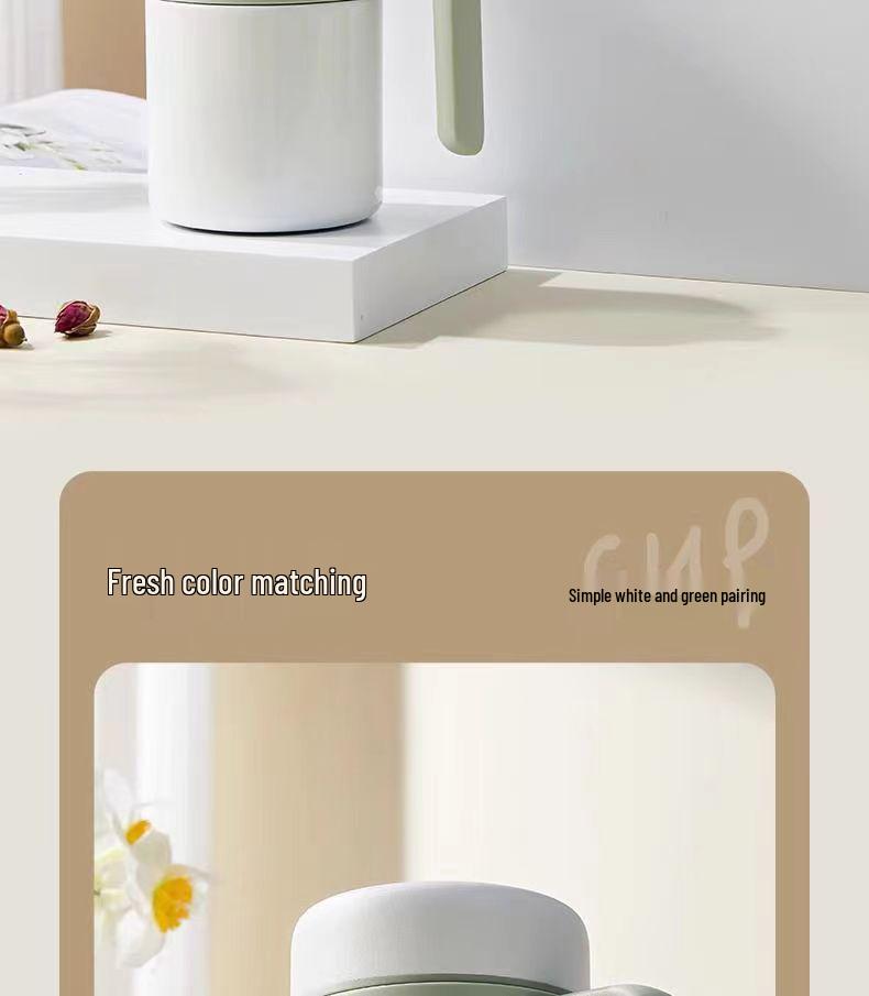 316 Stainless Steel Office Thermos Mug with Handle for Tea Separation, Suitable for Men and Women