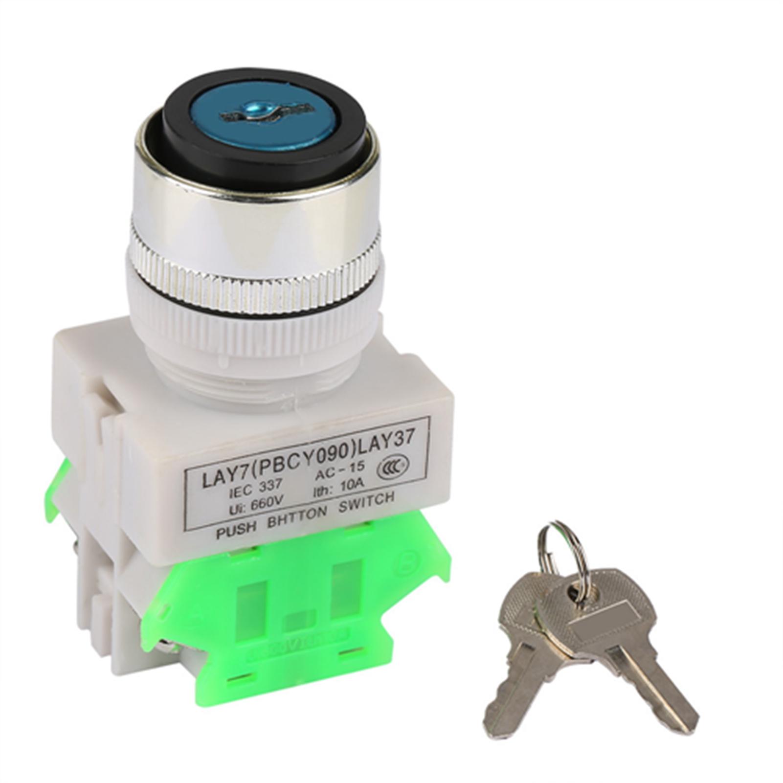 

3 Position Key Operated Rotary Switch 2 Keys 22mm Mount LAY3720Y31