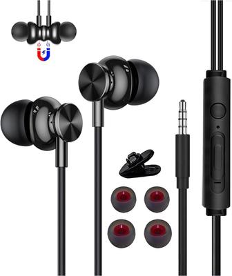 2m Wired Earphones with Mic, Magnetic Design, Noise Cancelling Stereo Earphones, Extension Cable, In-Ear Headphones, Compatible with All 3.5mm