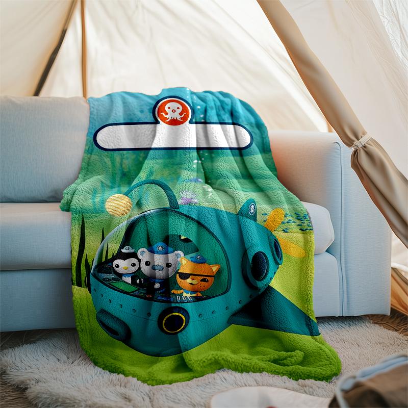 The Octonauts Theme Printed Blanket - Perfect for Couch, Bed, Travel & Outdoor Use | Machine Washable, Cozy & Durable.