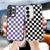Retro Classic Chess Board Grid Plating Phone Case For Samsung A17 A07 A37 A57 A16 A56 A15 A55 A14 A54 A13 A53 A26 A36 A25 A35 A2