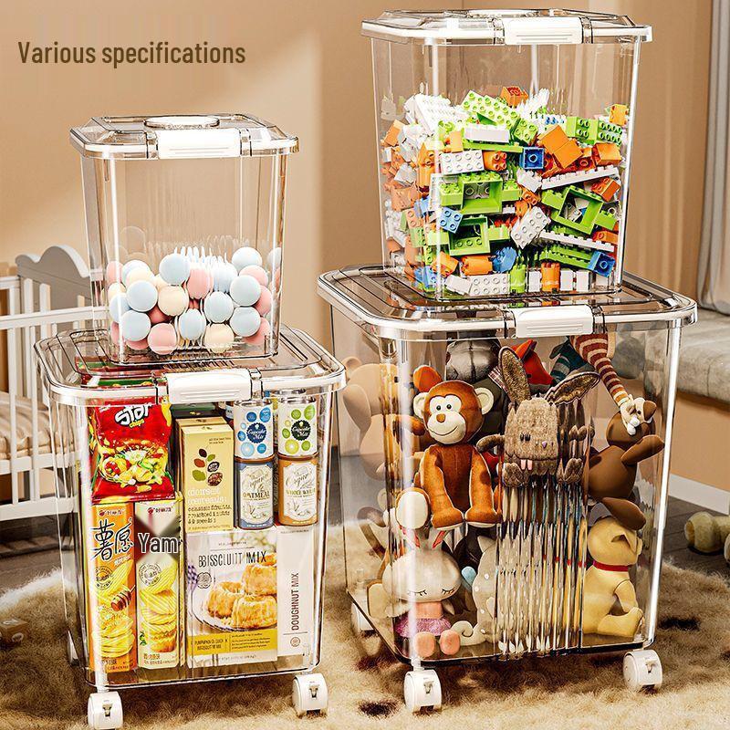 Transparent Multifunctional Storage Box: Large Capacity Plastic Organizer for Toys, Snacks, and Clothes