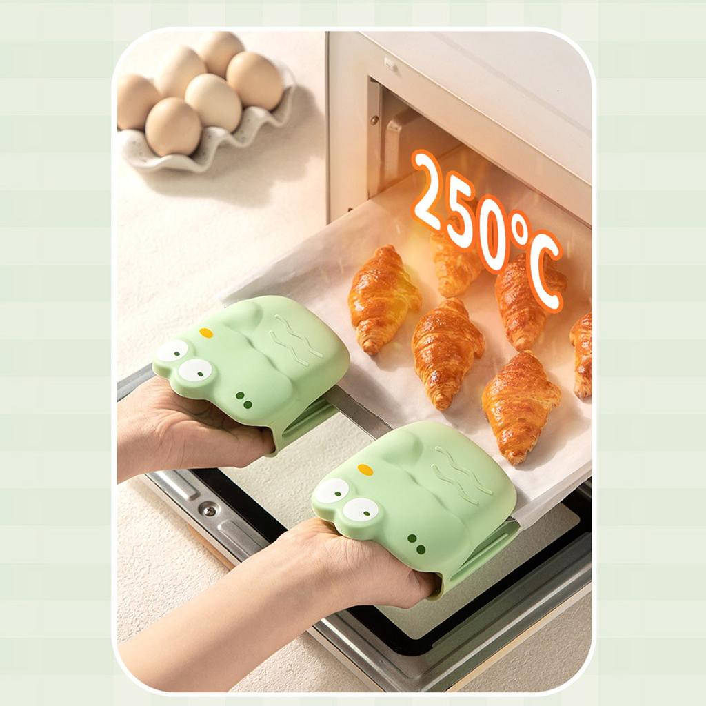 Dinosaur Anti-hot Clamp Kitchen Heat Insulation Gloves Bowl Clamp, Heat Mat To Carry Plate, Three-piece Set Of Dish Clamp