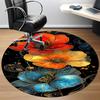1pc Floral Fantasy Office Round Area Rug, Indoor Mat Suitable ForOffice, Under Office Chairs Bedroom Living Room Home Decor, Room Deco  D088