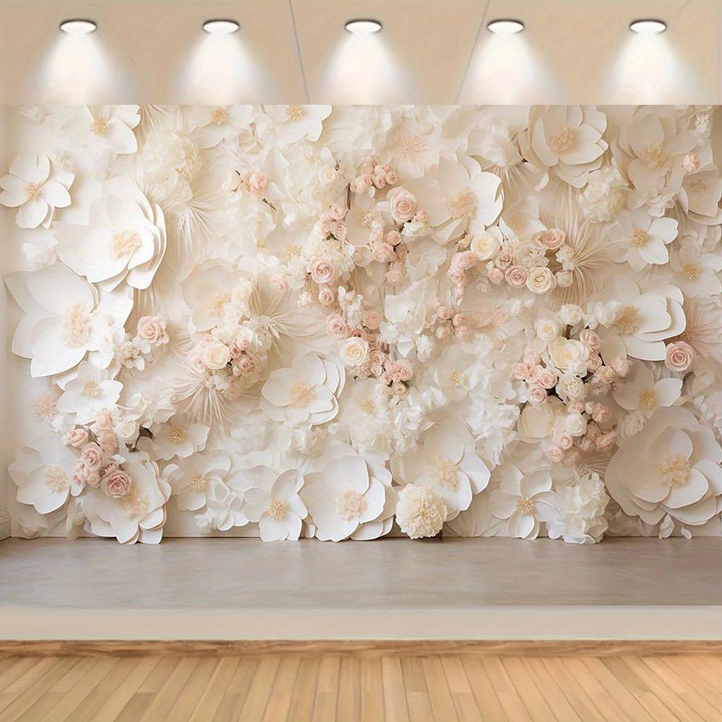 Floral Backdrop Cloth, Suitable for Celebration Events - Baptisms, First Communions,coming-of-age Ceremonies,tailgate partiesWYK