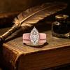 Simple pink silicone stackable ring set rose gold CZ diamond ring suitable for beach vacation casual wear