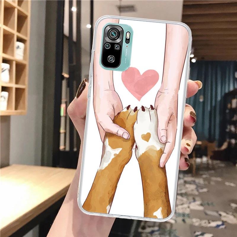 Dog Footprint Paw Cute Soft Phone Case For Xiaomi Redmi Note 12 12S 13 14 11 11S 10 Pro 10S 11T 11E Plus 14Pro Pattern Cover Not