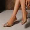 Fashion Women Sandals 2025 New Designer Silk Women Pumps Crystal Strange Style High Heels Sandals Comfortable Party Wedding Bride Shoes