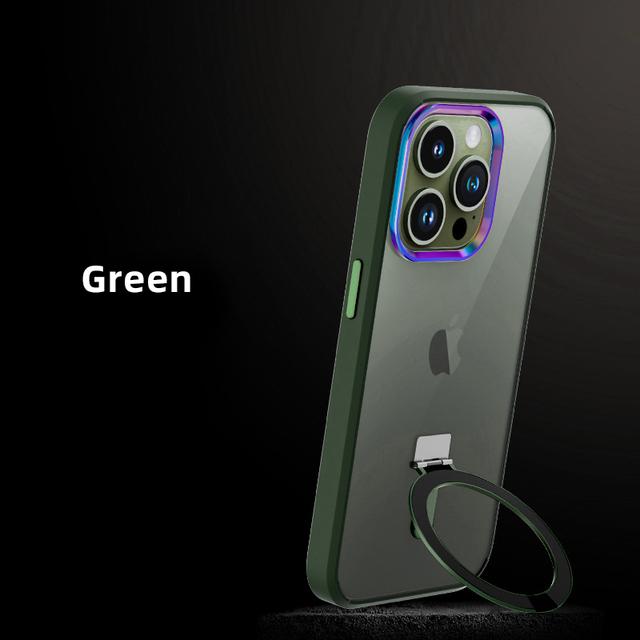

Роскошный держатель для телефона, прозрачный чехол для телефона Hd для Iphone 14, 13, 12, 11 Pro Max, магнитный акриловый алюминиевый магнит с беспроводной зарядкой, чехол For iPhone 14 зелёный