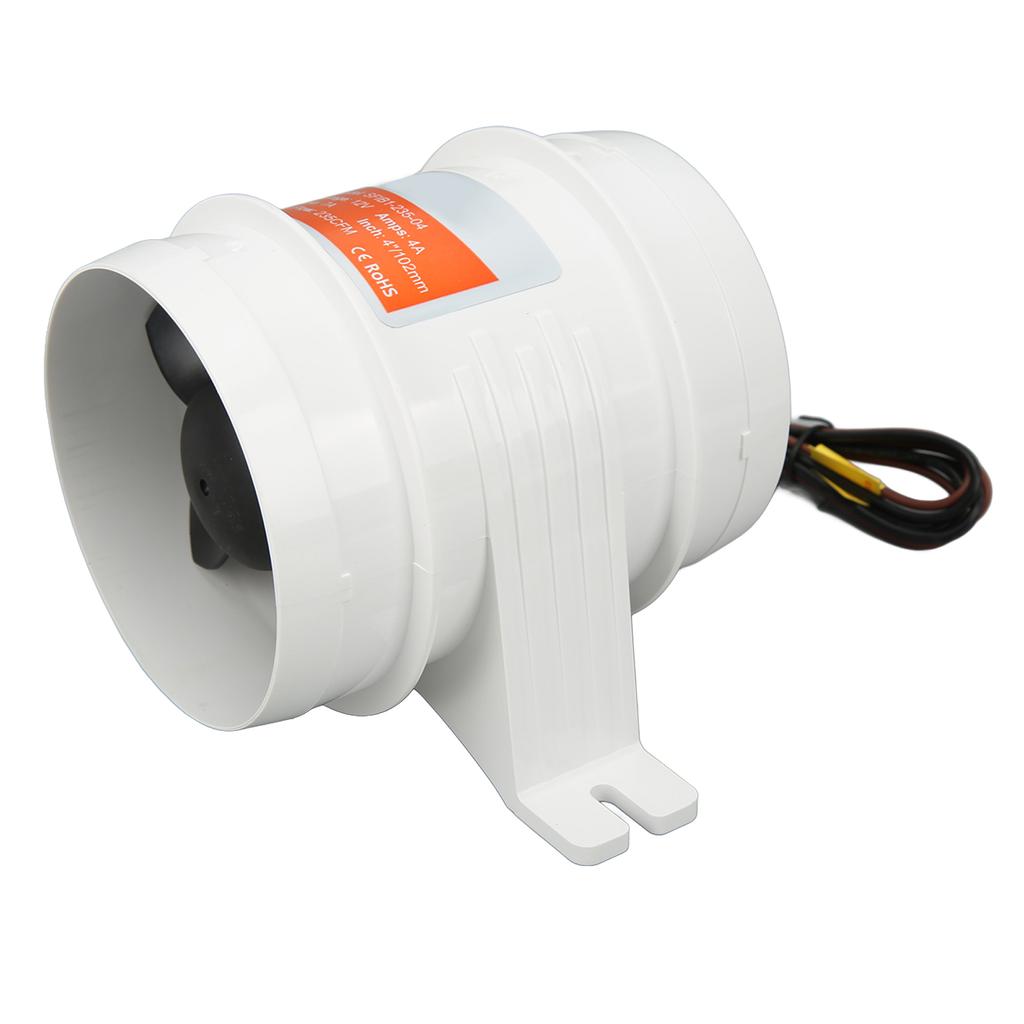 4 Zoll Inline-Bilgenluftgebläse DC12V 235CFM Elektrischer Marine-Inline-Lüfter mit hohem Luftdurchsatz für Wohnmobile Boote Yac