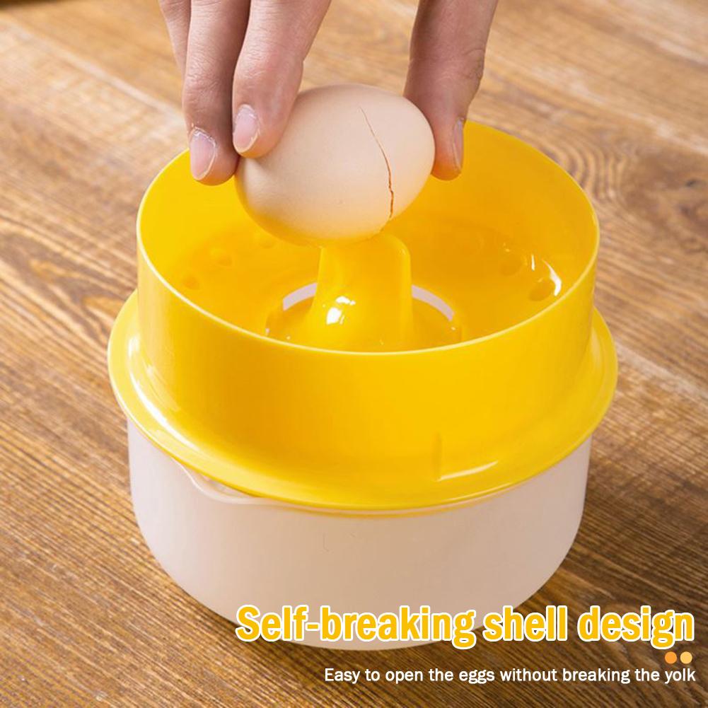 Egg Yolk Separator Cooking Gadgets Suction Eggs Separator Clear Large Capacity Drainage Port Portable Flip Storage Baking Tools
