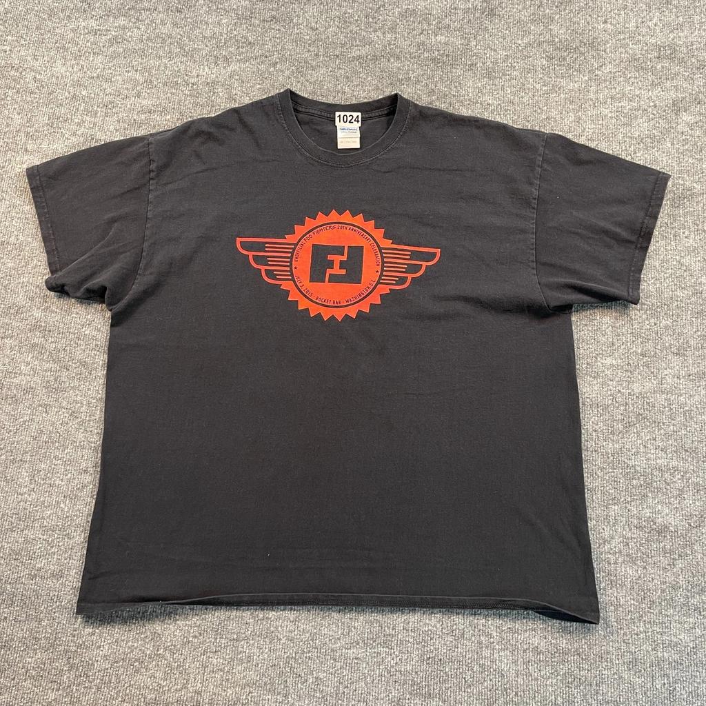 Y2K Foo Fighters Rock Band Shirt 2XL 26x28 Rocket-Bar 20th-Anniversary