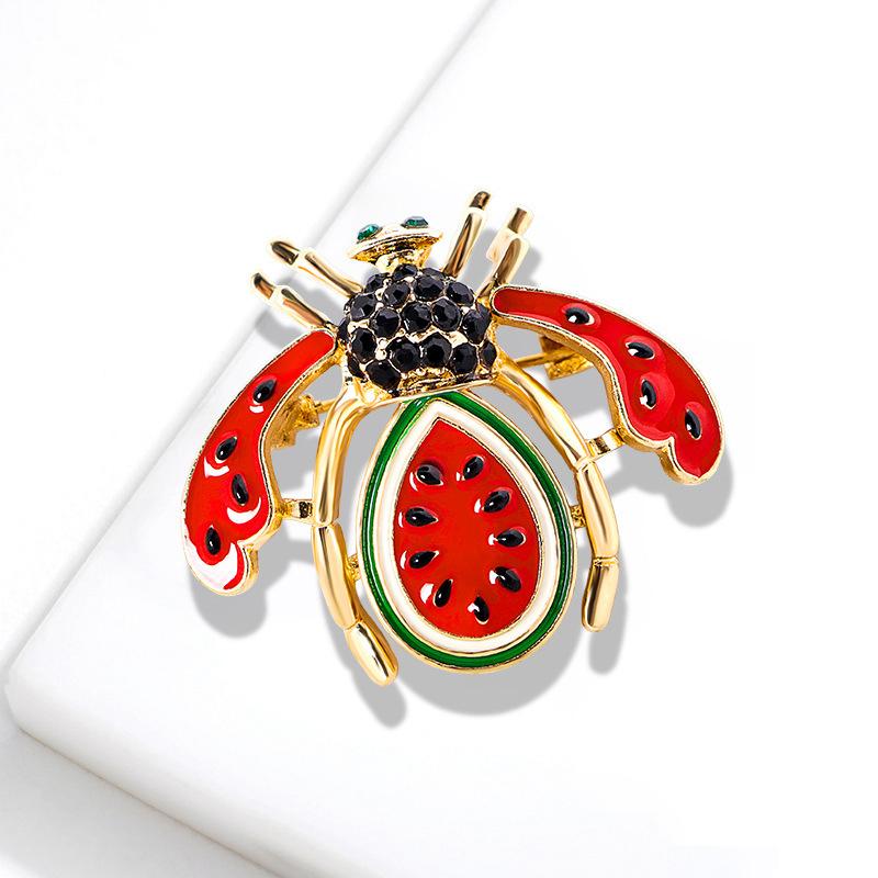 Rerto Bee Crystal Brooches For Women Enamel Rhinestone Animal Tassel Lapel Pins Men'S Suit Collar Pin Badge Accessories