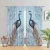 Pavão Vintage com Flores Borboleta Cortina de Sombreamento Alto Quarto Sala de Estar Janela Grossa Cortina Blckout Multicolorido Pavão