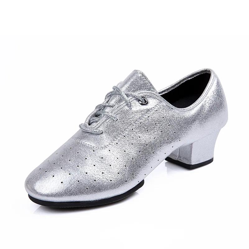 Scarpe da Danza Latina Donna Scarpe da Flamenco Tacchi in Pelle Suola Morbida Danza Moderna Salsa Sala da Ballo Scarpe da Ballo Jazz Tango Donna