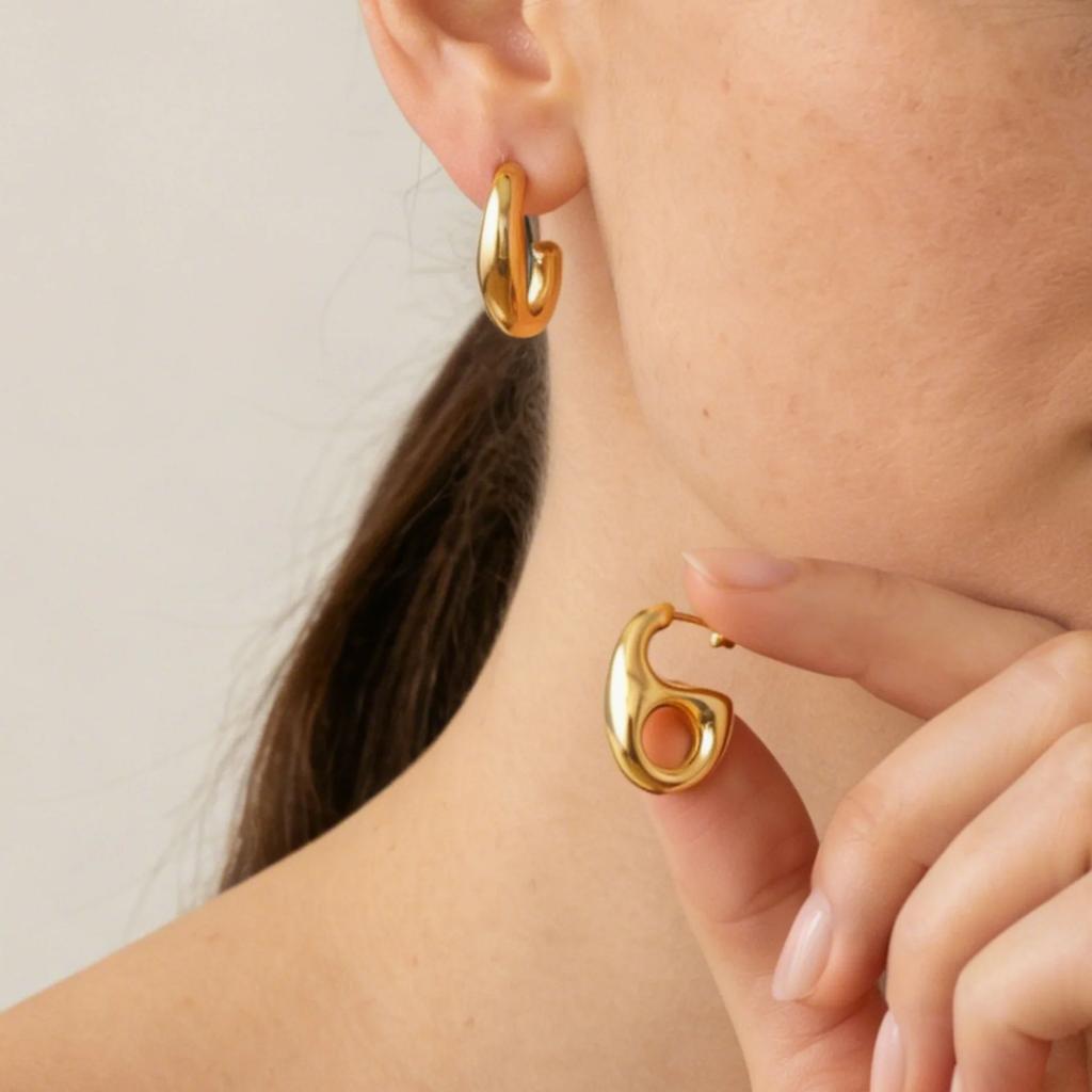 Classic Dangle Earrings for Women Trendy Stainless Steel Gold Plated Earrings Waterproof Dainty Jewelry Gift