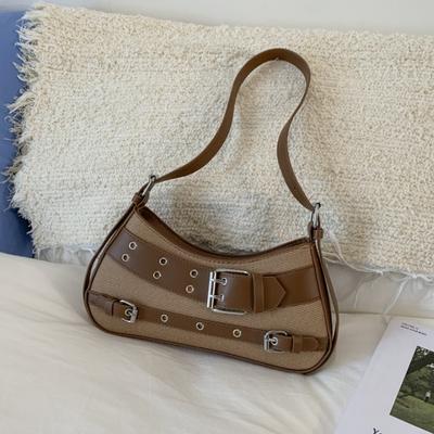 Y2k Retro Rivet Belt Design Cool Girls PU Shoulder Bags Casual Crossbody Bag Purse for Women Fashi Female Phe Handbags