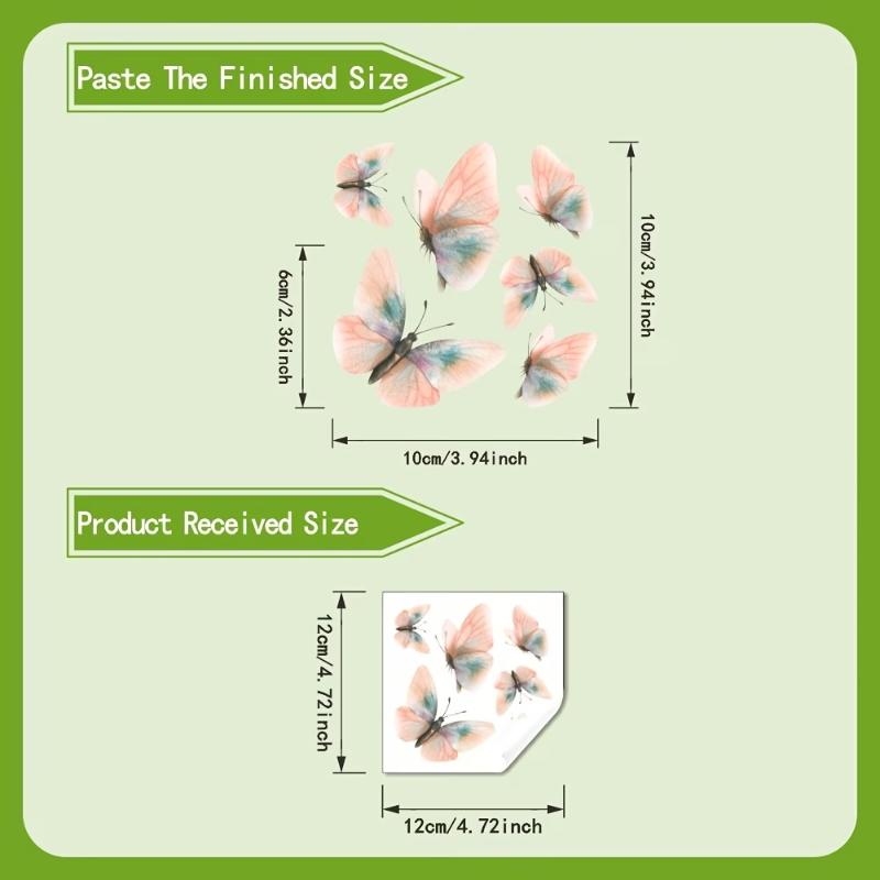 Glow-in-the-Dark Butterfly Switch Stickers Luminous Wall Decal Self-Adhesive Removable Switch Plate Decoration Home Decor+