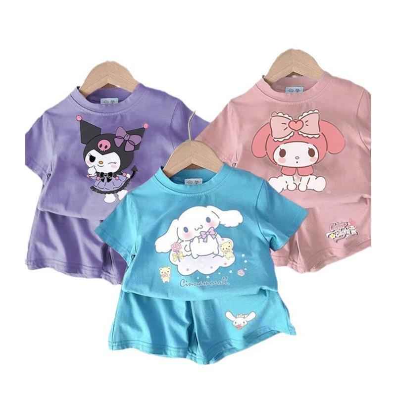 2025 Summer Baby Girl Cartoon Shorts Set: Kuromi, My Melody, Cinnamoroll
