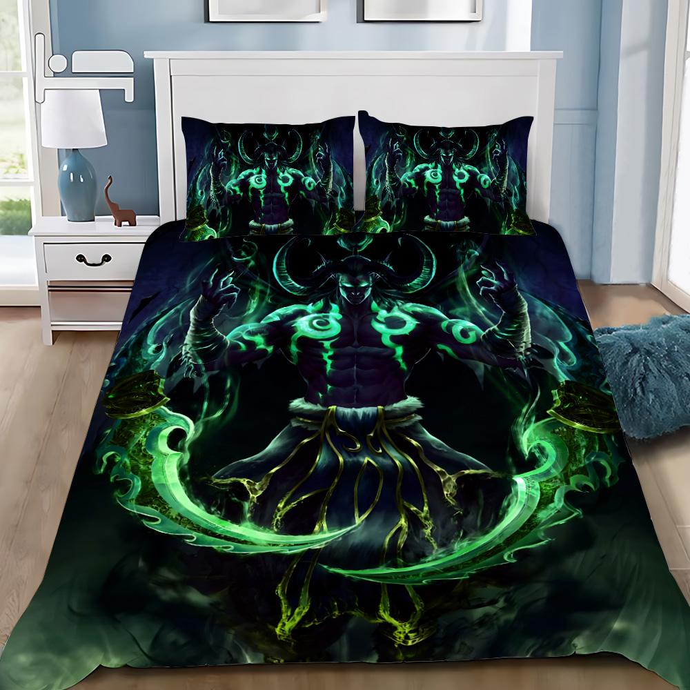 Hot Worlds of Warcrafts Duvet Cover Pillowcase Game Bedding Set Adult Boy Girl Bedroom Decoration Children Gift Single Double