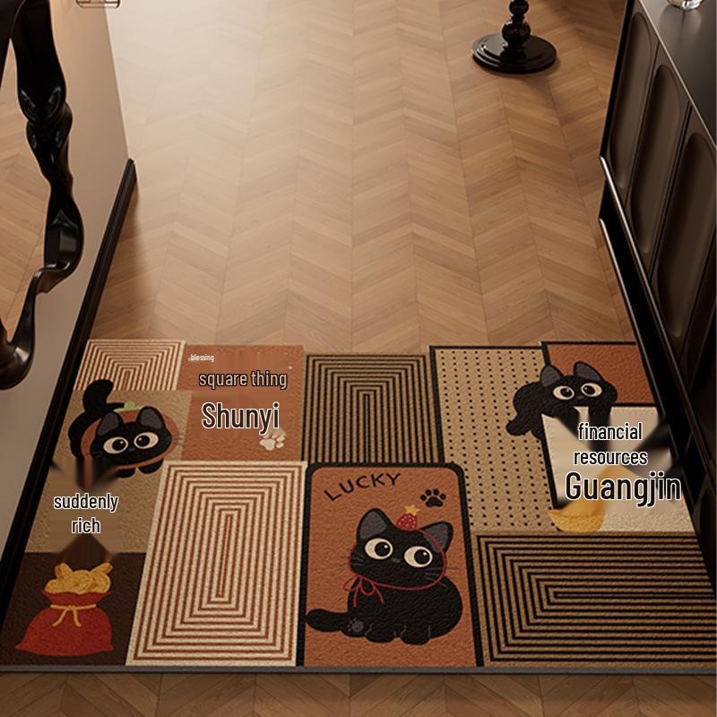 Cartoon Mimi Non-Slip Door Mat - Easy Clean, Dirt-Resistant, Cuttable Silk Loop Foot Pad for Home