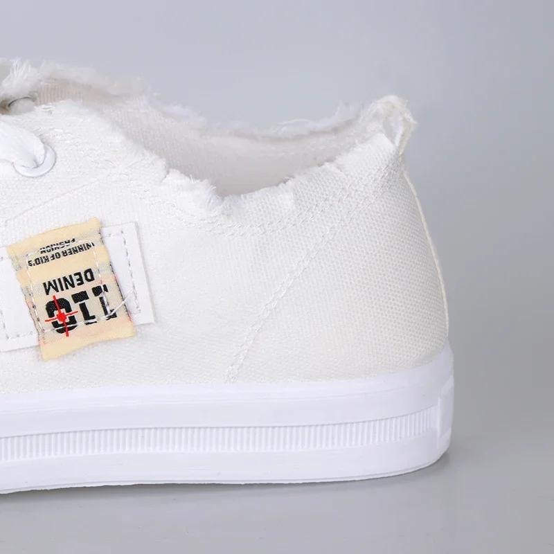 Forår Sommer Dame Lærredssneakers Lav Top Denim Sneakers Damer Snørebånd Flade Lærred Board Sko Kvinde sapatos femininos