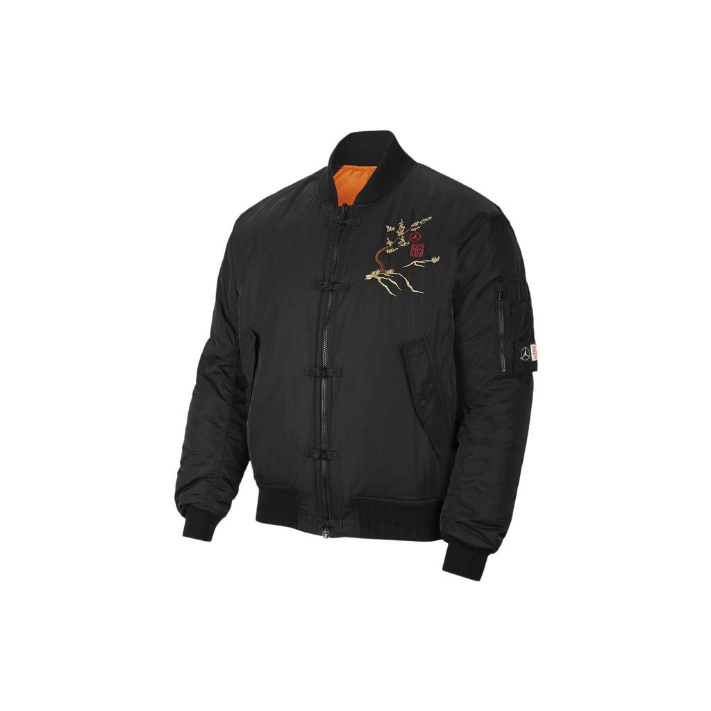 Jordan Puffer Jackets Men's Black Baseball Collar Moderate Pilot Puffer Jacket (Unisex) Puffer Jackets DO4085 010