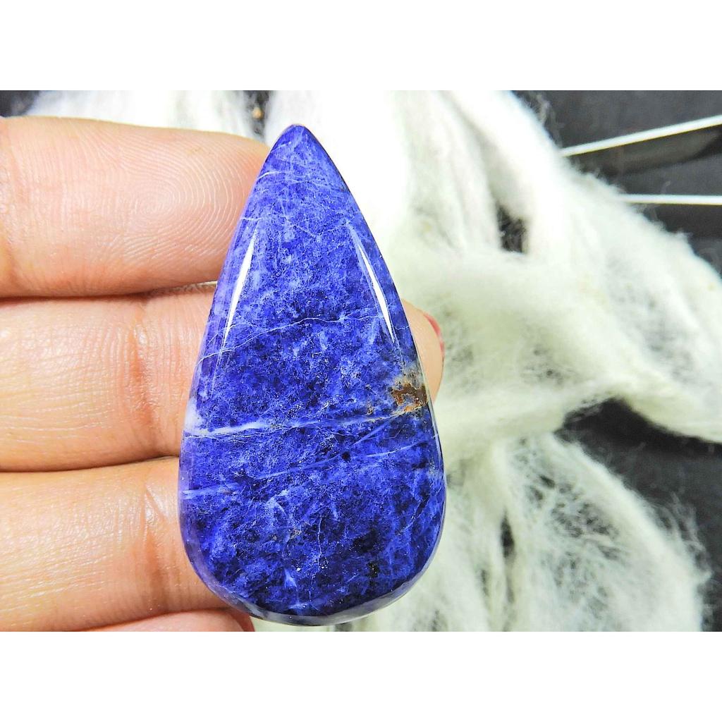 36Cts. Natural Sodalite Pear Crystal Mineral Cabochoh Loose Gemstone 21X39MM SK-2867