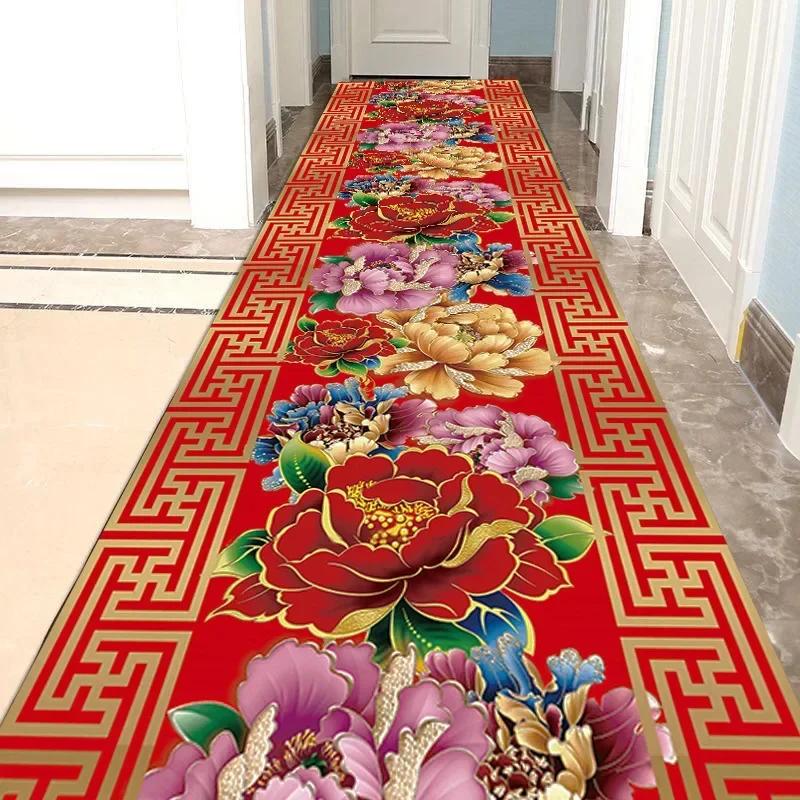Luxusní chodba Dlouhé koberce pro běžce Předsíň Modrý zlatý žakárový koberec Obývací pokoj Hotel Schodiště Rohož Neskluzový domácí kuchyňský koberec