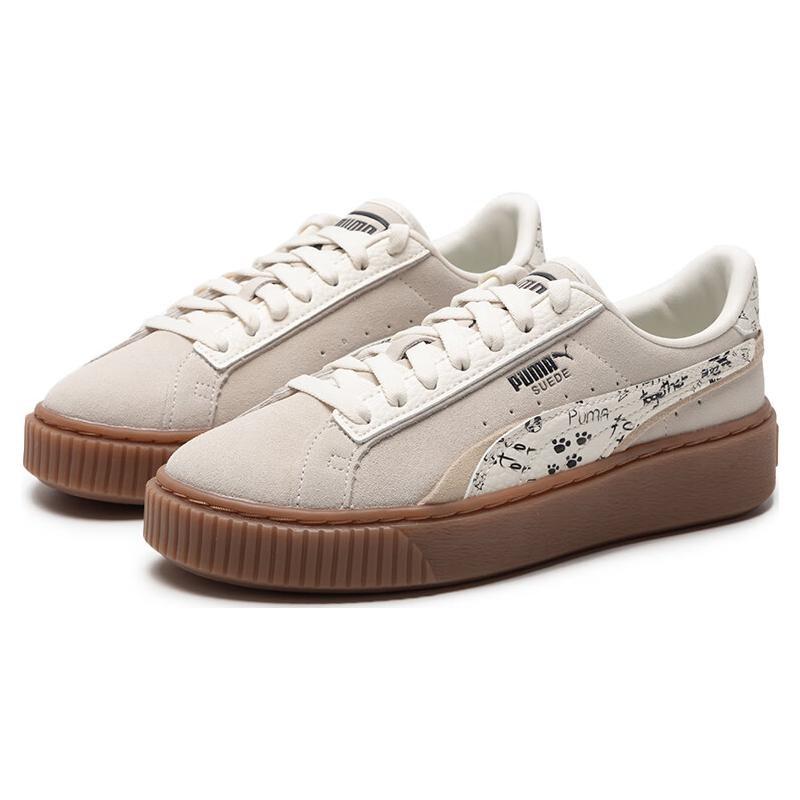(WMNS) PUMA Suede Platform Draw 'Beige White' Women's 395904-01