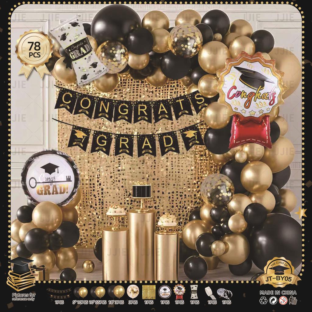 Graduation Party Decoration Balloon Graduation Season Decoration Doctor Hat Cartoon Aluminum Film Balloon Graduation Celebration Set