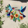 Hummingbird Bloom Metal Wall Art, Rustic Colorful Floral Bird Wall Hanging Decor for Living Room, Bedroom, Entryway, Garden, Patio