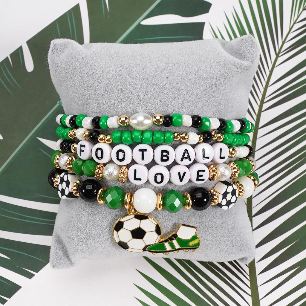 World Cup Beaded Football Bracelet Gift Set - Handmade and Stylish Accessories
