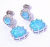 European American Fashion Square Opal Stud Earrings