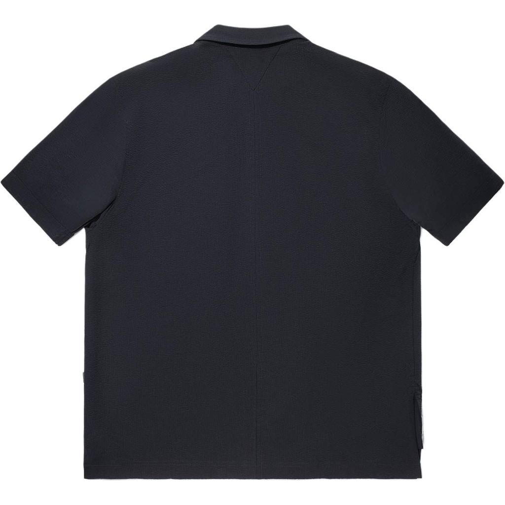 Li Ning Sports Casual Simple Solid Color Loose Polo Shirt Men Shirts Black ASHV259-1