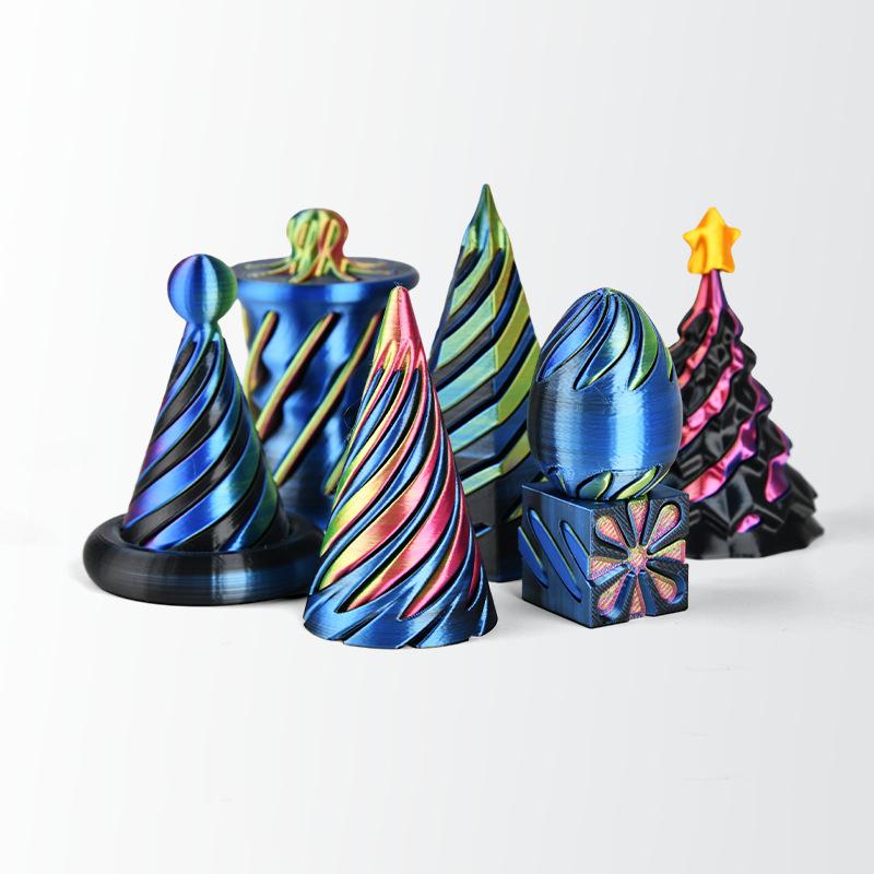 7Pcs 3D Printed Toy Rotating Pyramids Three-Dimensional Spiral Cone Fidget Toy 3D Spiral Cone Prelearning Accessiories