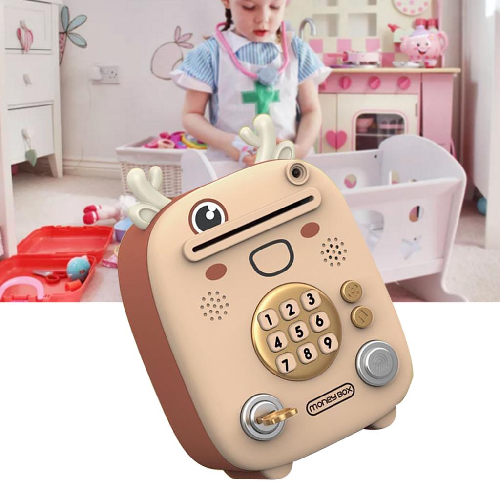 Mini Piggy Bank Singing Electronic Piggy Bank Money Storage Box with Fingerprint Password Face