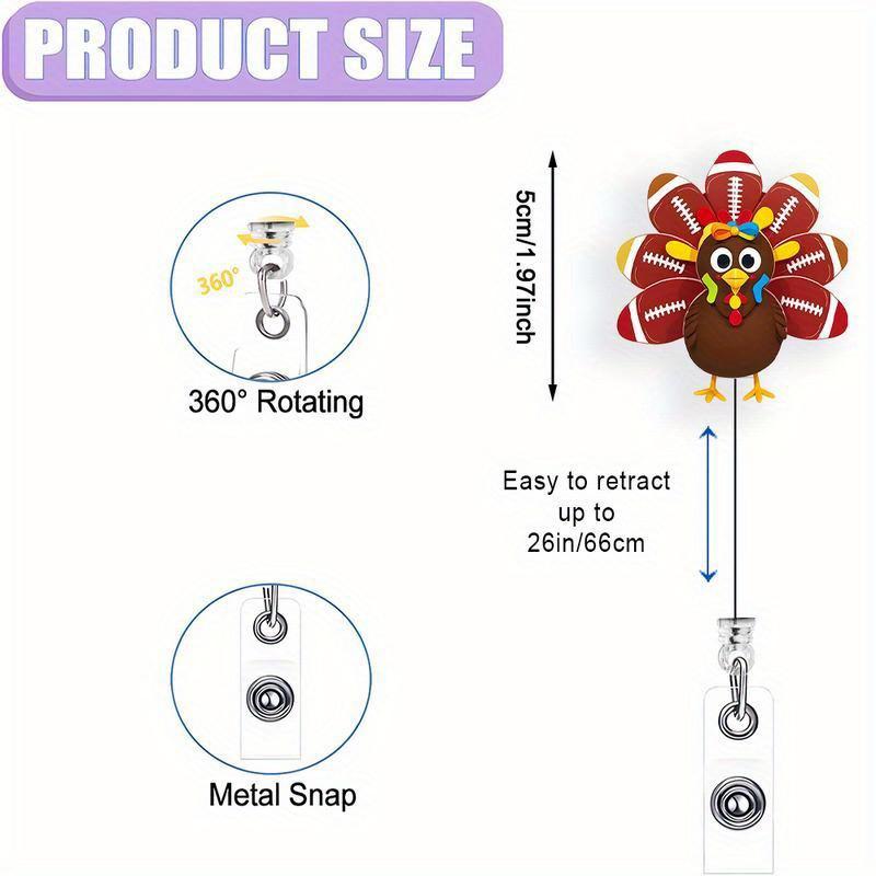 Thanksgiving football turkey badge scroll, a fun holiday party accessory.