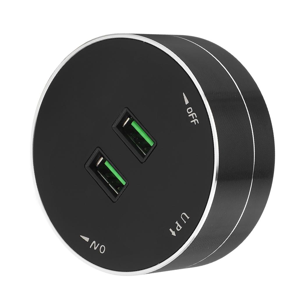 Akkubetriebener Stromschienenadapter Dual-USB-Anschluss Multifunktionaler Runder Steckdosenadapter mit Lichtanzeige