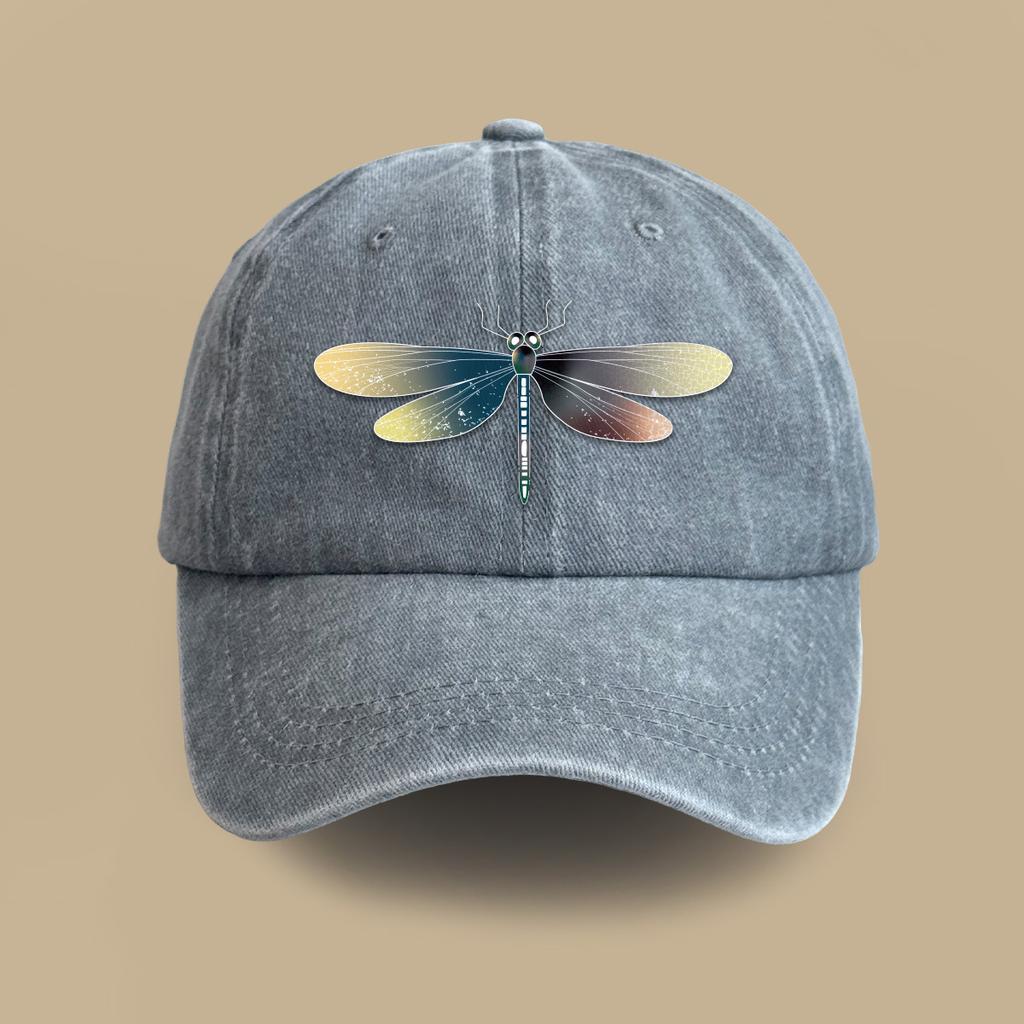 Washed Cotton Old Retro Dragonfly Soft Top Baseball Cap Trendy Men and Women Fashion Versatile Spring and Summer Outdoor Cap