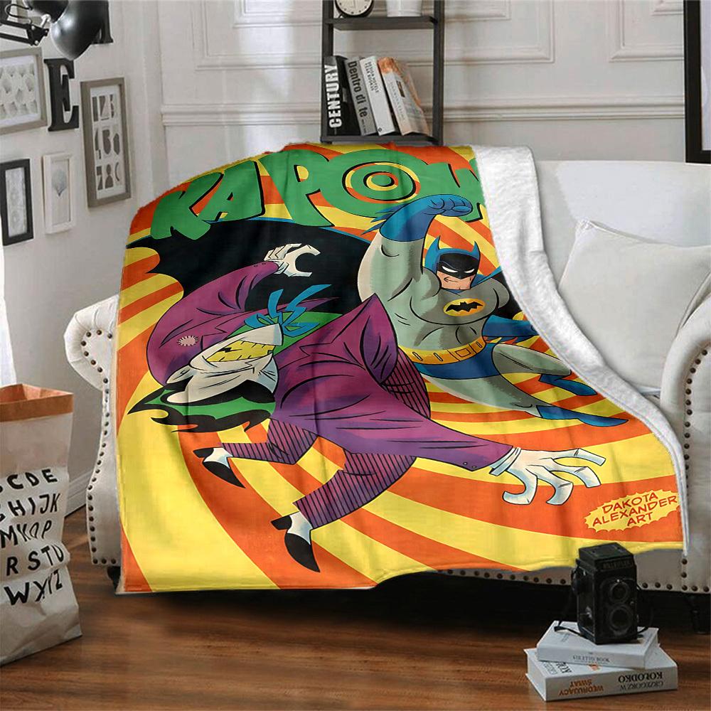 1pc Superhero Batman Flannel Throw Blanket Lightweight Soft Warm All Season Blanket for Sofa, Bed, Travel,L1028132