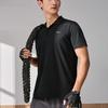 Li-Ning Fitness Series Jednobarevné ležérní polo tričko s krátkým rukávem Pánské topy Černá APLU253-1