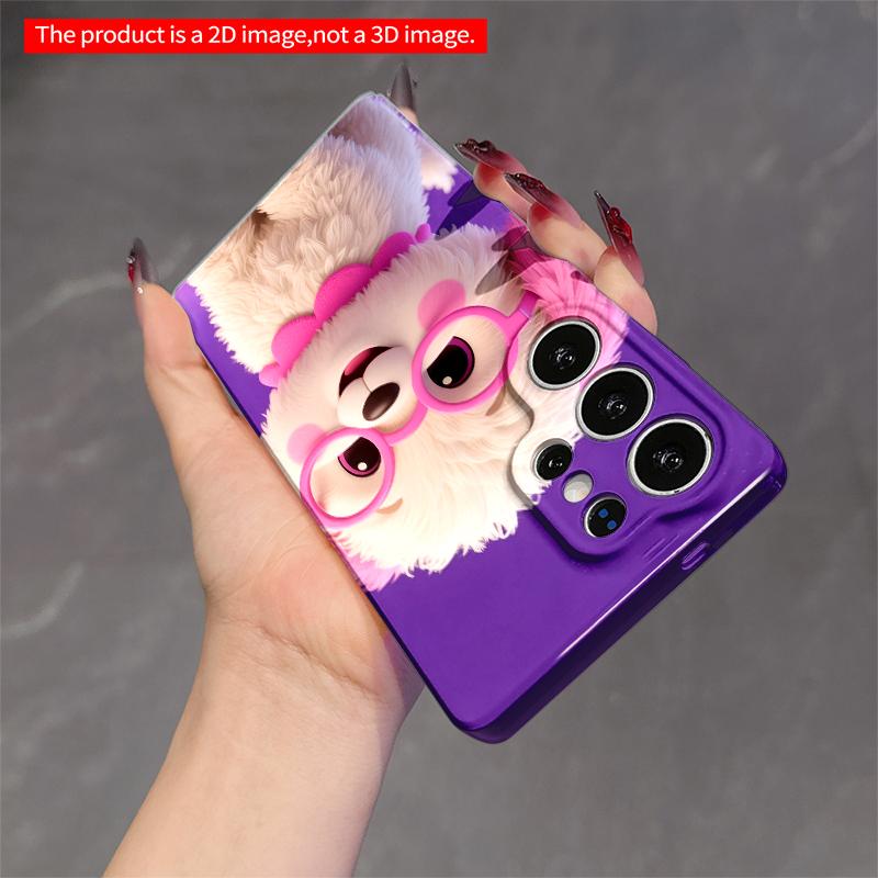 2DFlat Samsung phone case Pink-Glasses Puppy Phone Case Applicable to Galaxy S22 S23 S24 S25ULTRA S26 A12 A13 A14 A15 A16