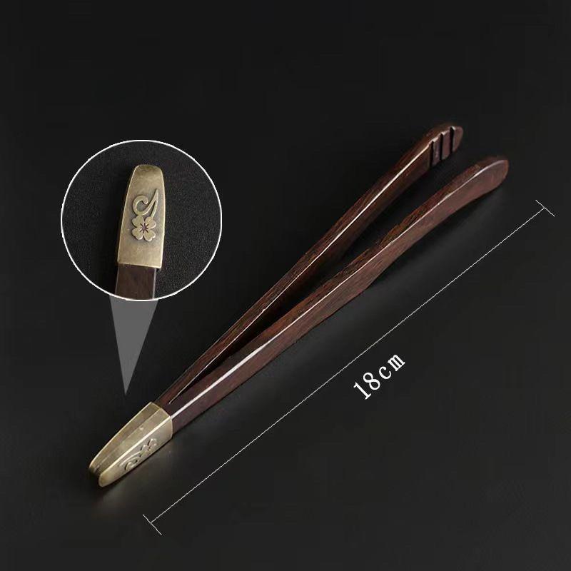 Sandalwood Anti Drop Tea Clip Wooden Tweezer Teacup Clip Non-slip Sawtooth Tea Tweezers KungFu Tea Set Accessories