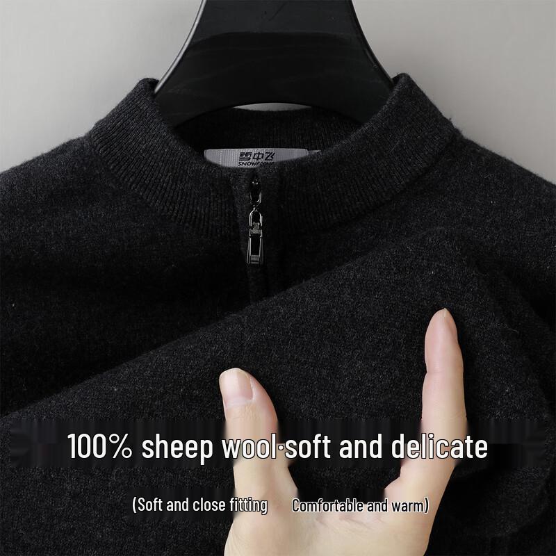 

SNOWFLYING Men s Zip Mock Neck Wool Sweater 3XL