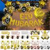 Balões Multicor Eid Mubarak Látex Impressão Estrela Lua Balão Metalizado Adereços para Fotos Montagem do Local Faixa de Festival Decoração de Casa